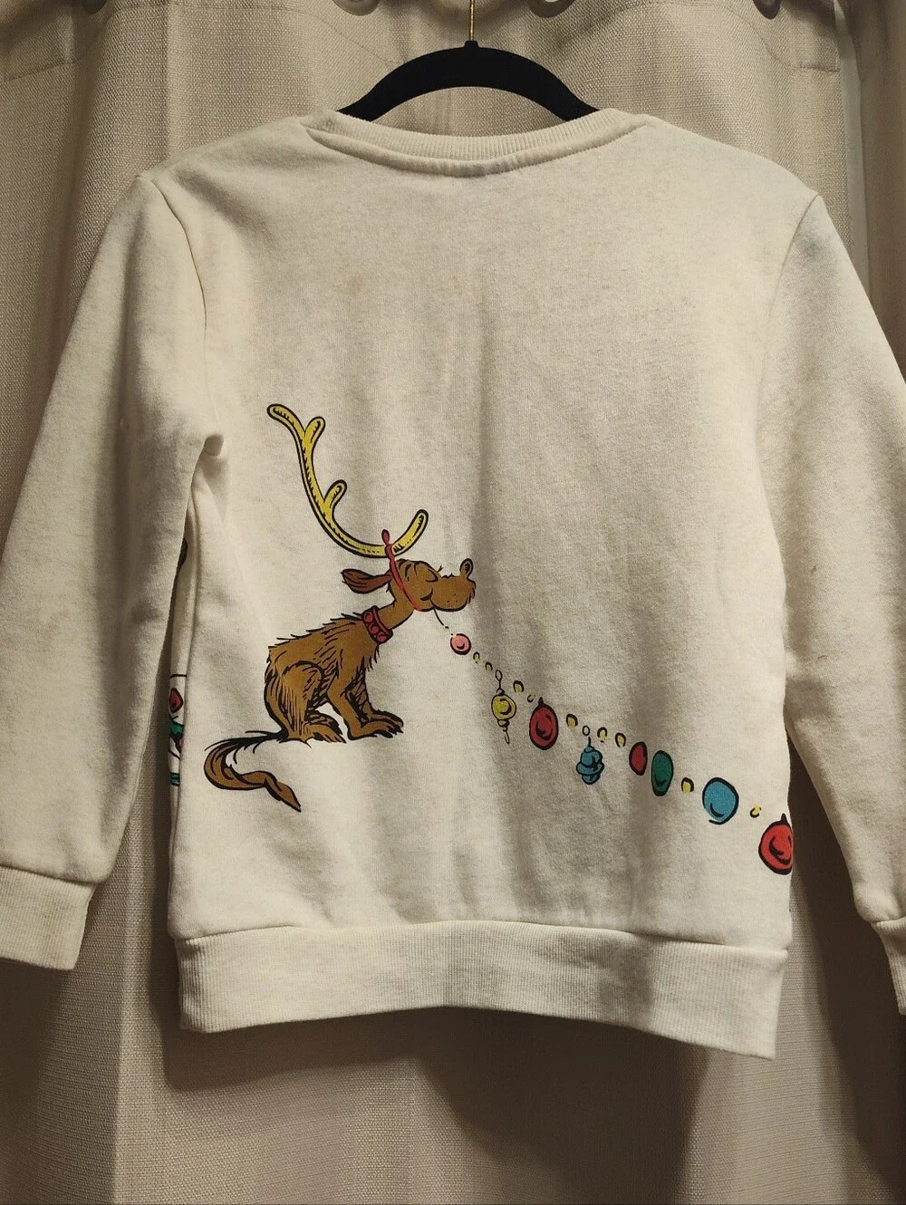 The Grinch Dr Seuss Sweatshirt Crew Neck Christmas Long Sleeve Girls Youth Med